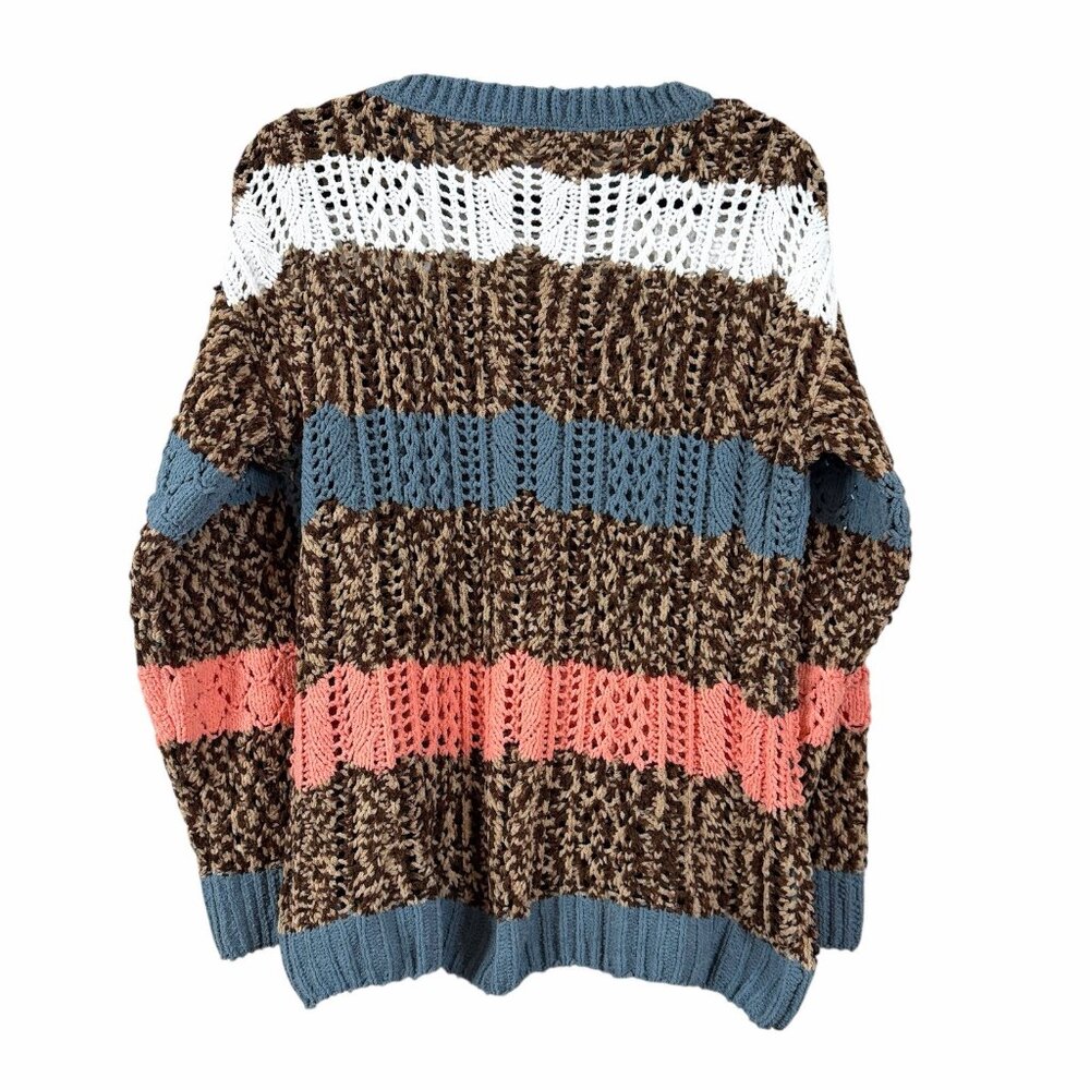 LuLaRoe Britney Chunky Knit‎ Colorblock Sweater – Size L - Picture 3 of 9